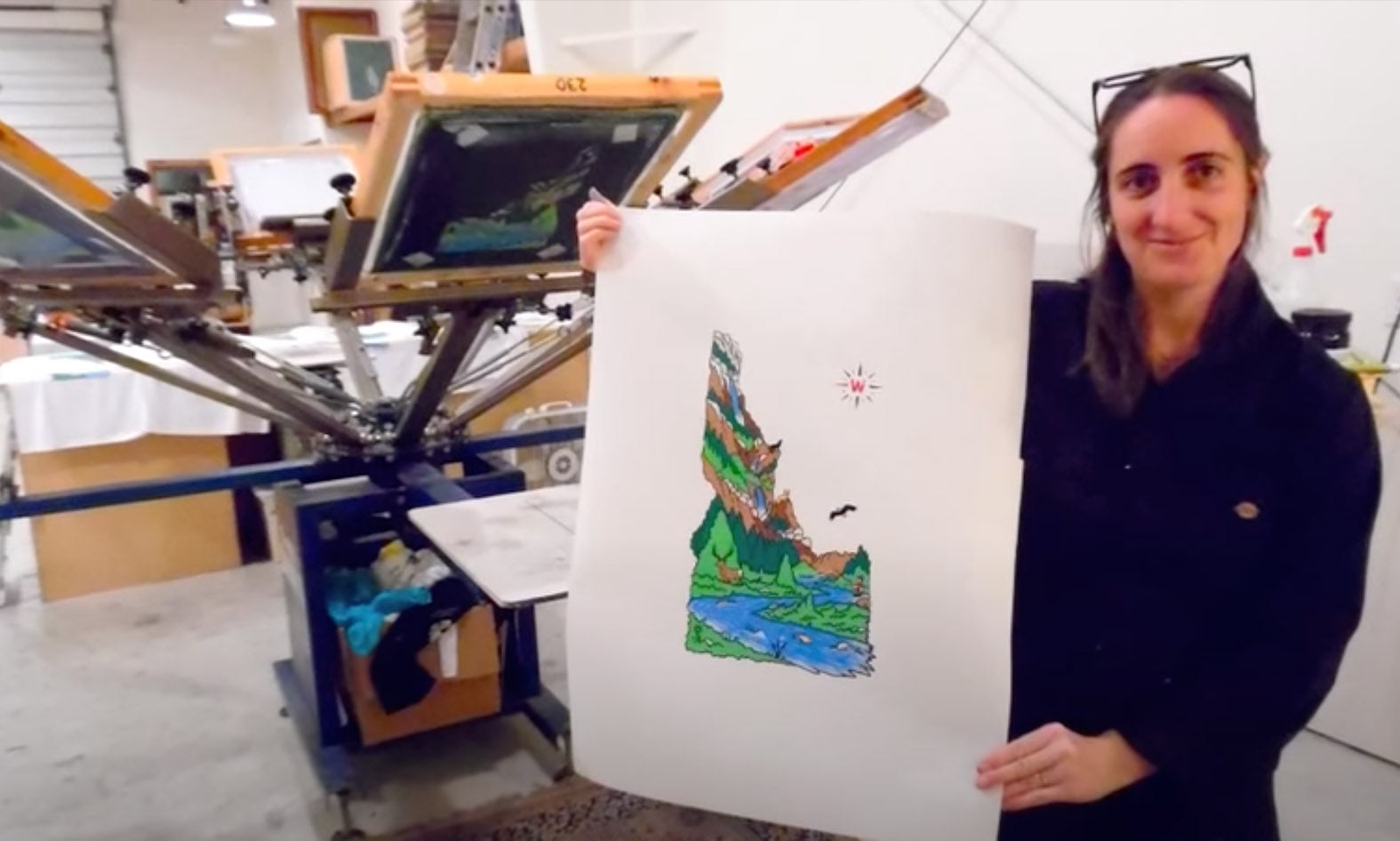 Due West Press "Idaho" 10-Color Screen Print