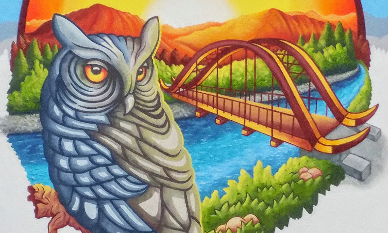 'Great Horned Owl' - Municipal Mural for the City of Hailey